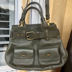 COLE HAAN olive green leather bag